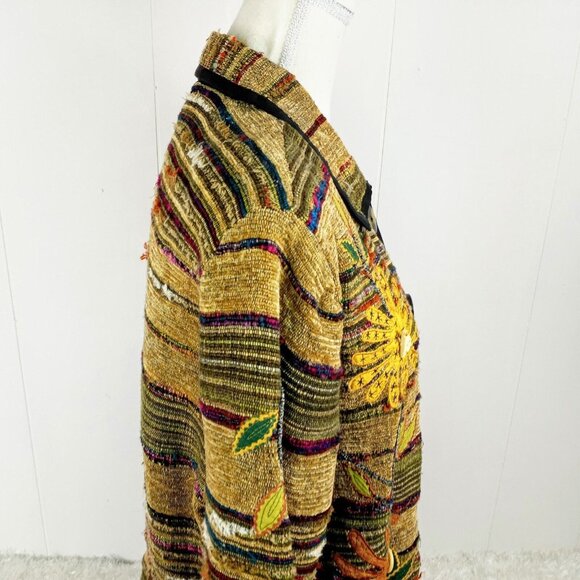 Art to Wear Boho Embroidered Applique Floral Jacket Drapers & Damon Medium EUC - Picture 4 of 12